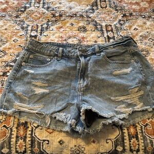 American Eagle Outfitters Blue Jean Shorts Distressed Vintage Style